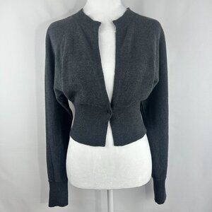 Jacob Minimalist Cropped Charcoal Gray Cardigan – X-Small